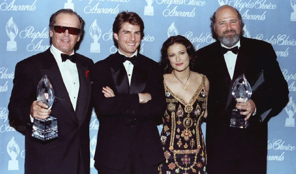Reiner with Jack Nicholson, Tom Cruise and Demi Moore, the stars of A Few Good Men, in 1992